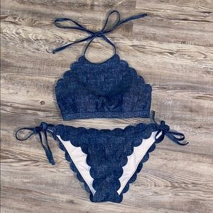 Denim Scallop Bikini